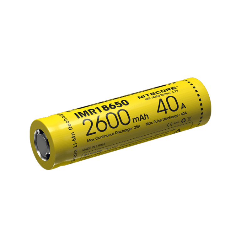 ΜΠΑΤΑΡΙΑ NITECORE IMR18650 2600mah 40A FlatTop (Ζεύγος)