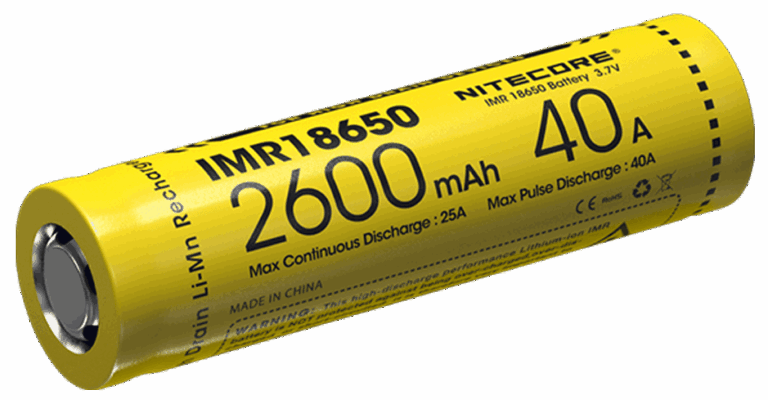 ΜΠΑΤΑΡΙΑ NITECORE 18650 / 2600mah / IMR 40A FlatTop (Ζεύγος)